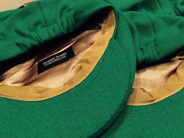 Kid's emertald green tweed cap 