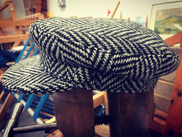 Black and White Rock-a-Nore Tweed Fisherman Cap